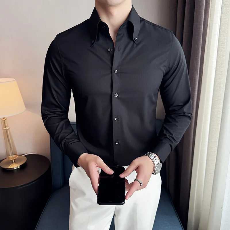 High Quality Versatile Business Casual Shirt Men Korean Fashion Long Sleeved Slim Fit Shirt Office Work Uniform Men Clothing 6XL X250903