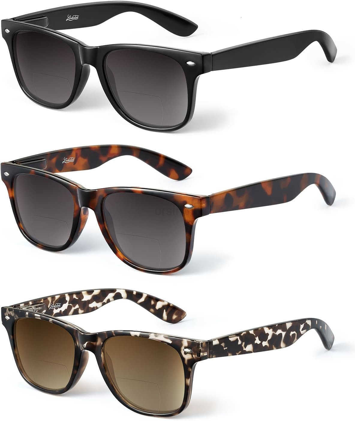 3 Pack Bifocal Reading Sunglasses for Women UV400 Sun Readers Glasses Spring Hinge Outdoor SunglassesW250903