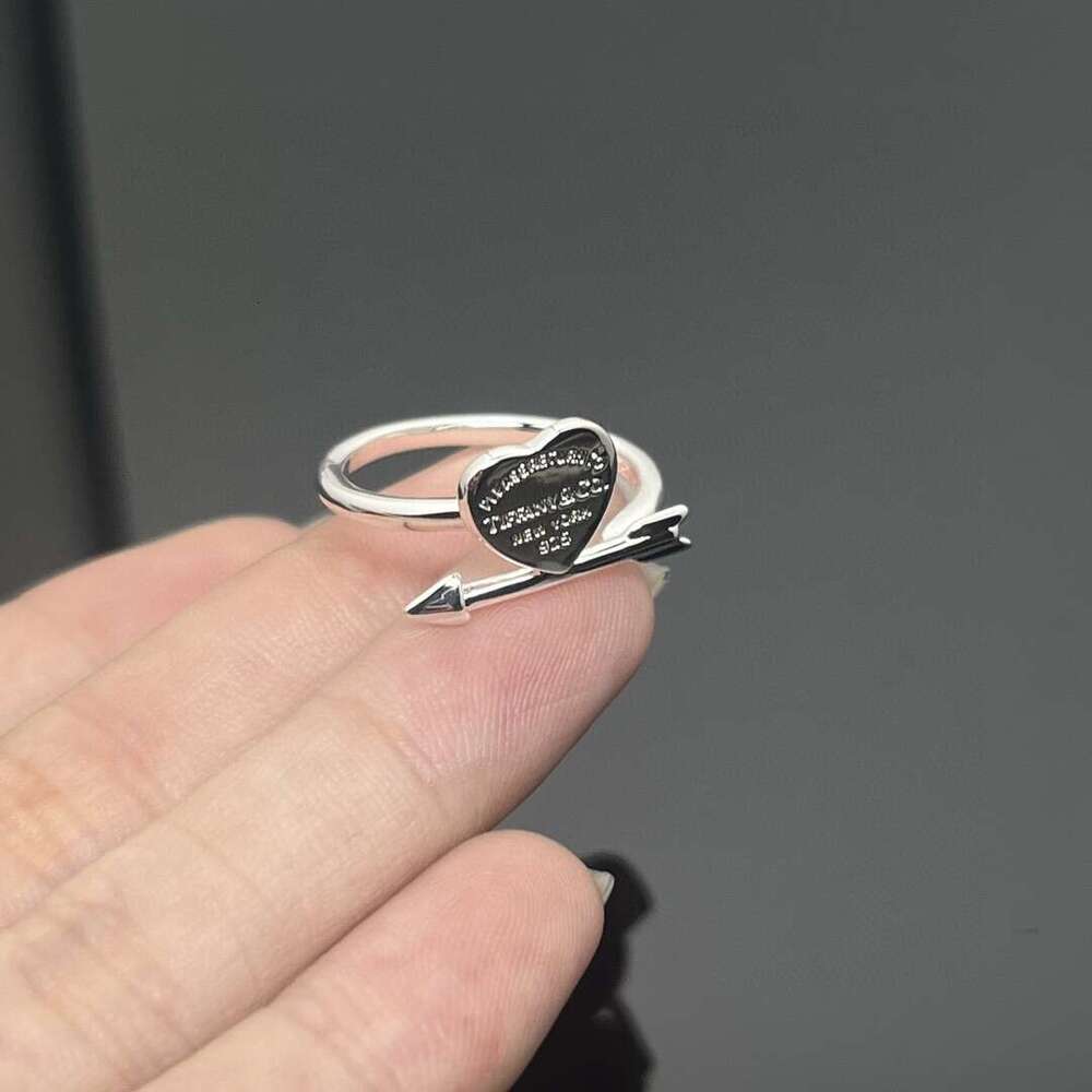 2025 T-Jia High-Quality Cupid's Arrow Ring, Heart Design, Versatile Fashion Ring, Sizes 6-8 (Platinum/Rose Gold/Gold), TJ7