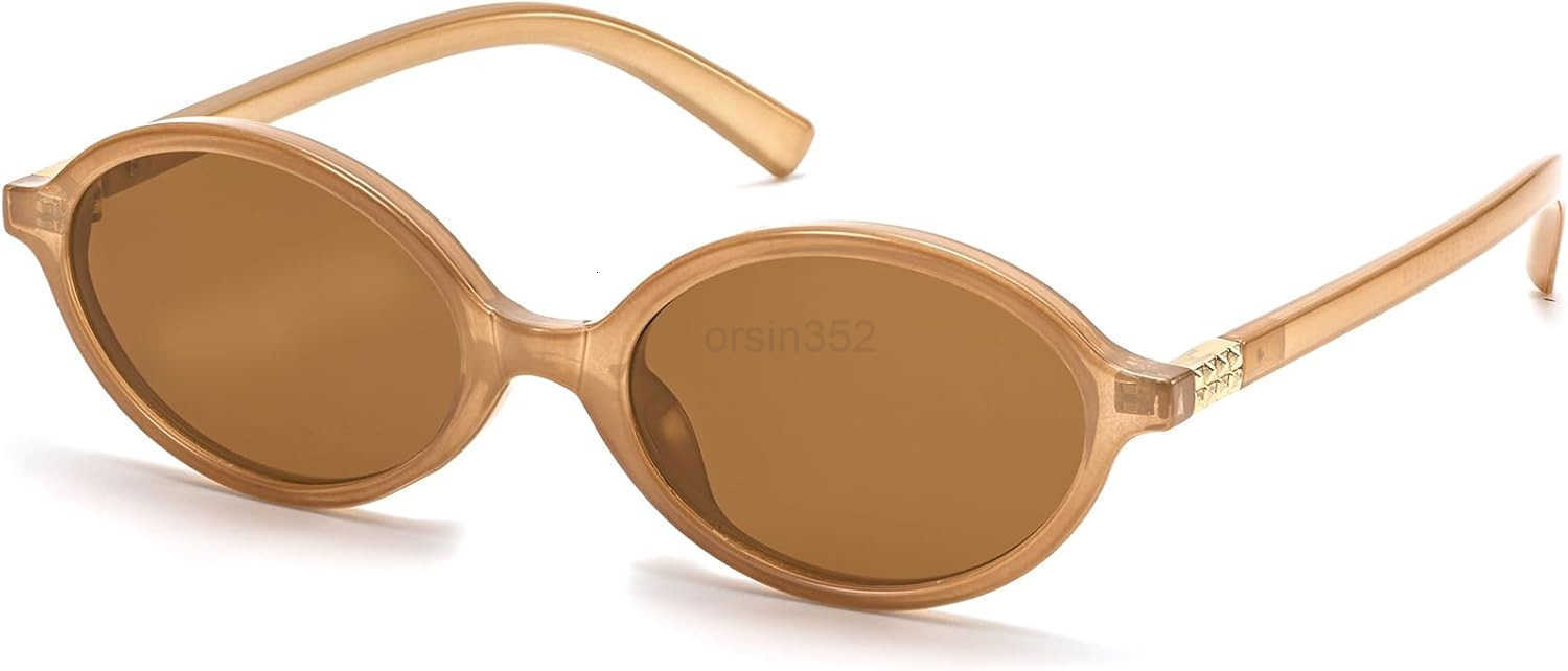 Retro Oval Sunglasses for Women Vintage 90s Y2K Trendy Designer Sun GlassesW250903
