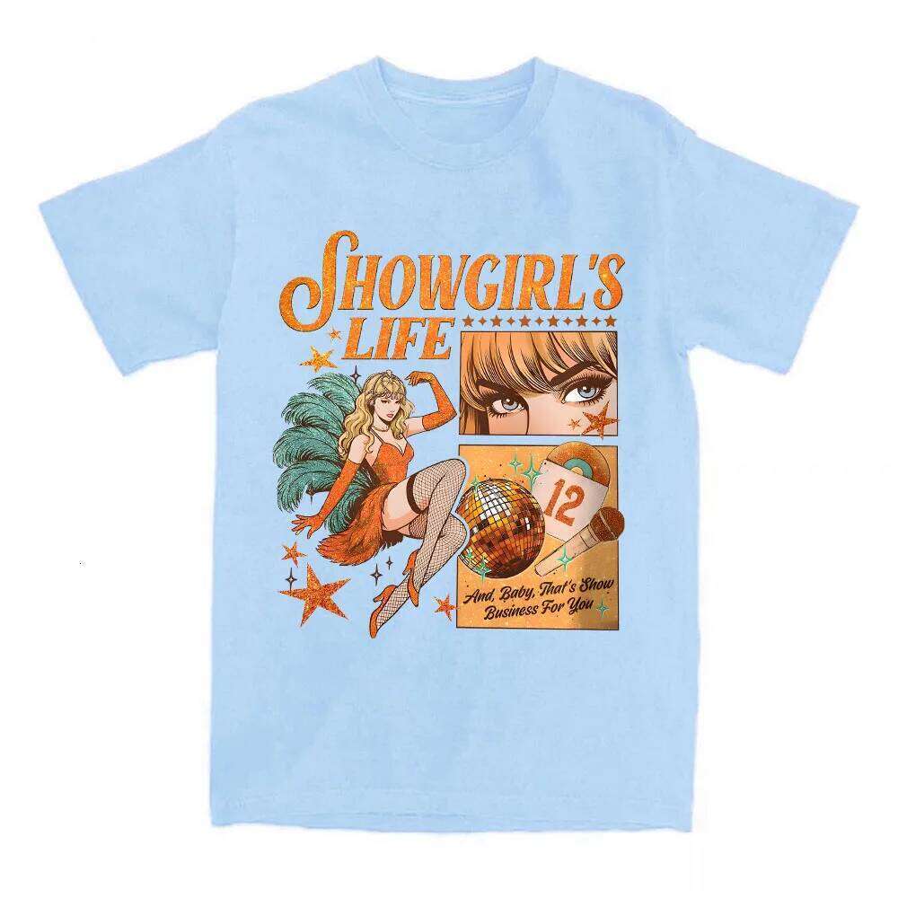 Women Tees The Life of A Showgirl Graphic T-shirt Cotton Casual Short Sleeve Tshirts for Female Unisex Streetwear Print T Shirt