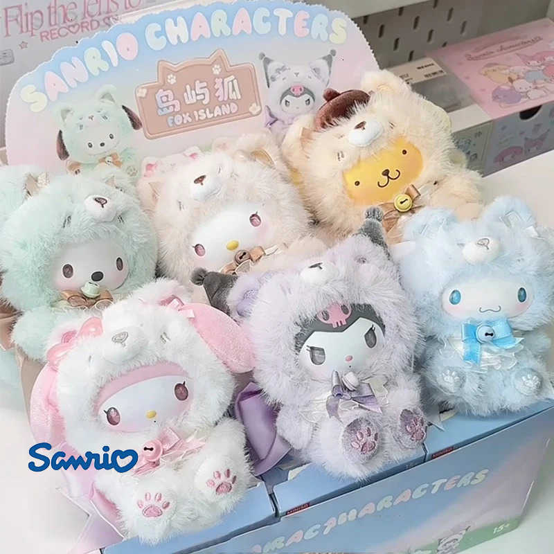 Sanrio Characters Fox Island Blind Box Cinnamoroll Kuromi Vinly Plush Pendants Surprise Box My Melody Anime Doll Mystery Bag Toy L250903