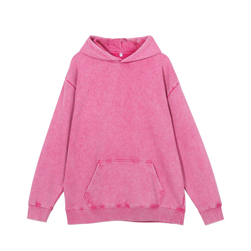 Vintage Washed Oversized Hoodie - Unisex Retro Streetwear Sweatshirt with Kangaroo Pocket Customizable Logo Hoodie & Crewneck with Multiple Colors Hoo