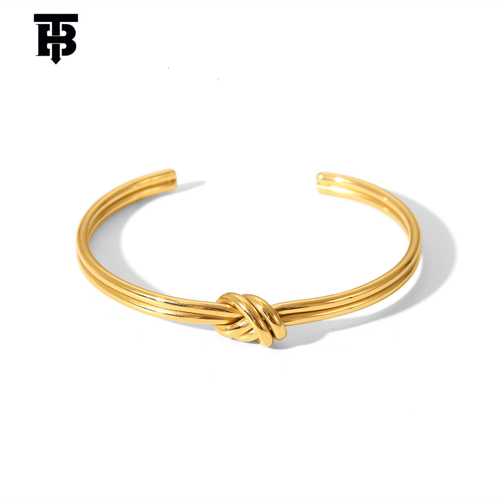 TB BHULAMTE New Designer Jewelry Bracelet Ladies' Knot Twist-open Bracelet, Outdoor Sports Niche Design Simple Style Bracelet Jewelry