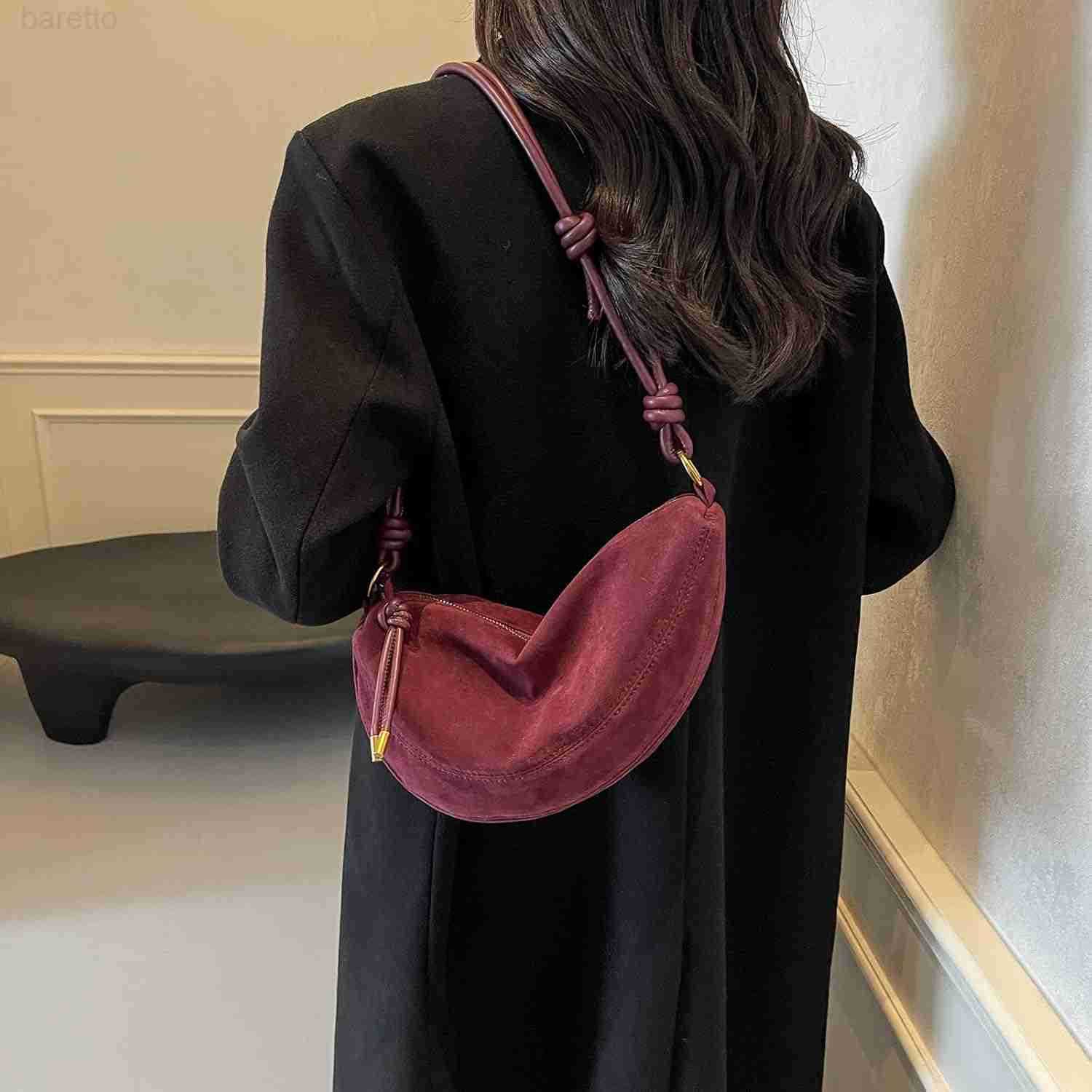 Bags for Women Suede Purses Crescent Bag Crossbody Shoulder Bag Trendy Tote Handbags M250903