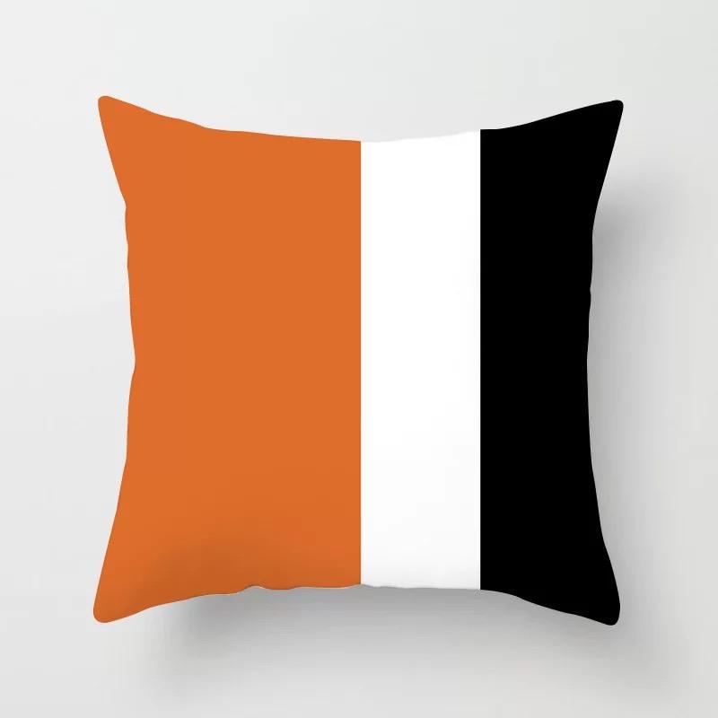 Luxury Designer Orange Color Geometric Cushion Covers Horse Pattern Modern Nordic Fashion Simple Pillow Covers Decorative Livingroom Sofa Couch