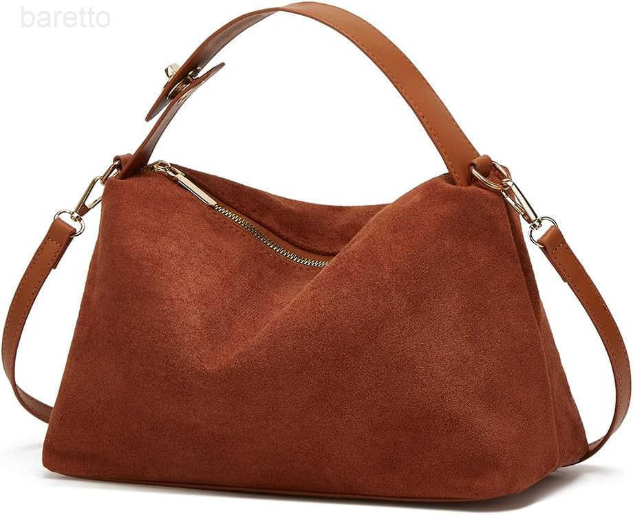 Suede Shoulder Bags For Women Crossbody Bag Suede Tote Bag Satchels Slouchy Work Purses Crescent Handbag Fall Top Handle M250903