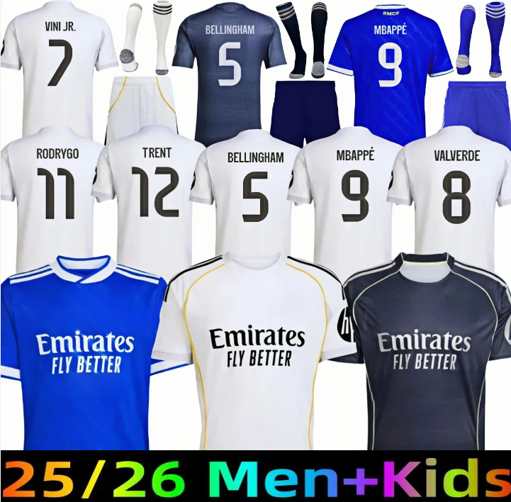 25 26 Camiseta Reals Madrids Soccer Jersey MBAPPE BELLINGHAM Maillot Football Jersey 2025 2026 Real Madridsoccer Jersey MODRIC VINI JR Men