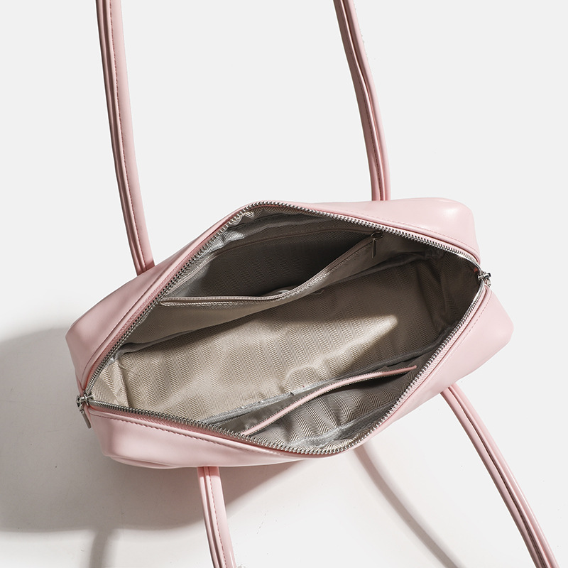 Spring-Summer Pink Pillows Bag with Bow Detail Chic Arm Pit Crossbody Accessory