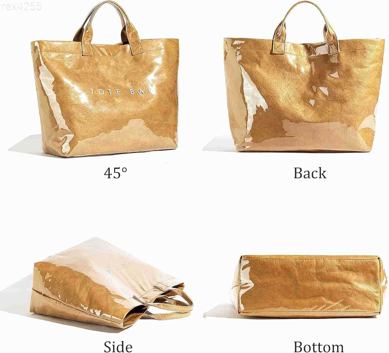 PVC Tote Bag for Women Clear Plastic Handbag Letter Printed Hobo Bag Large Work Tote BagW250903