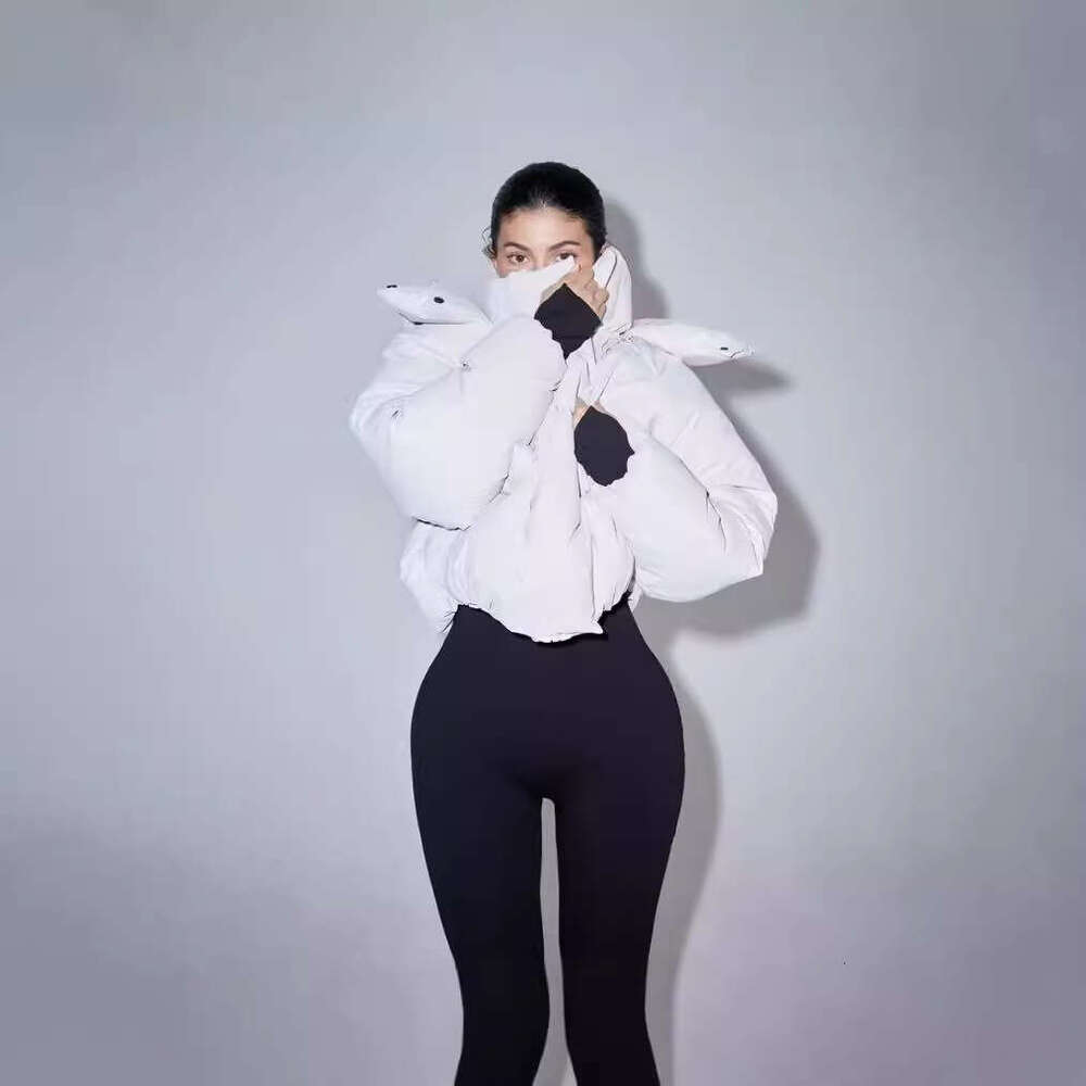 jacket Down jacket (Compatible) Jenna Thickened KHY Same Style Detachable Hood Oversize Jacket Down Cotton