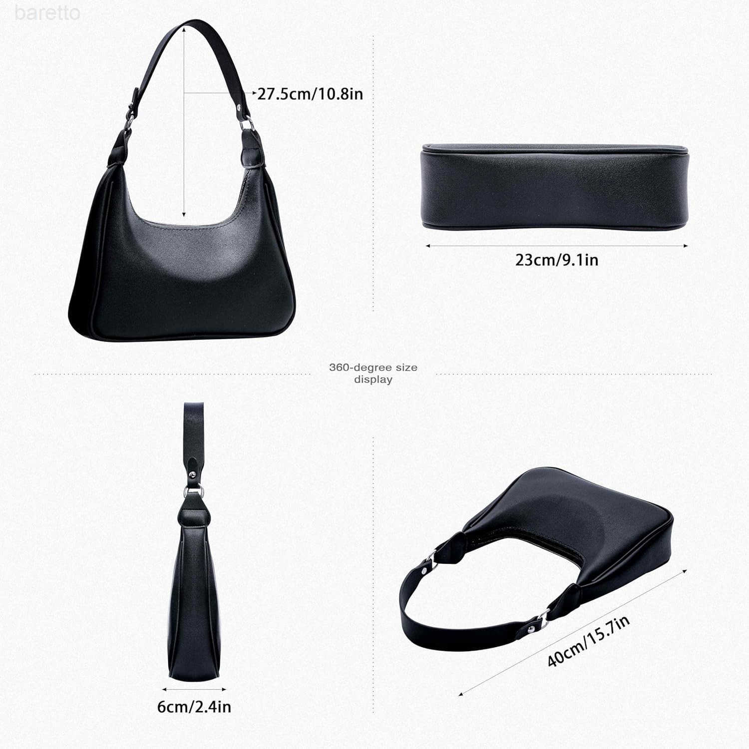 Womens Hobo Shoulder Bag Trendy Leather Purses Y2K Ladies Crescent Handbags for Everyday Going Out Wedding Work M250903