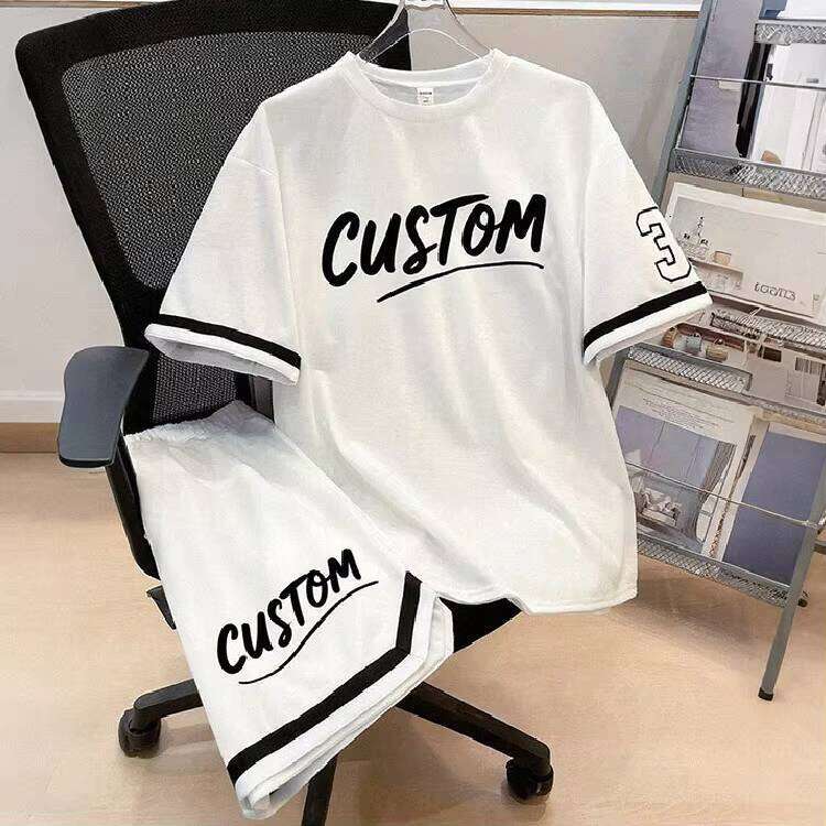 Fashion Men's Clothing 2-Piece Sportswear Oversized Printed T-Shirt Loose Shorts Set Streetwear Manufacturer