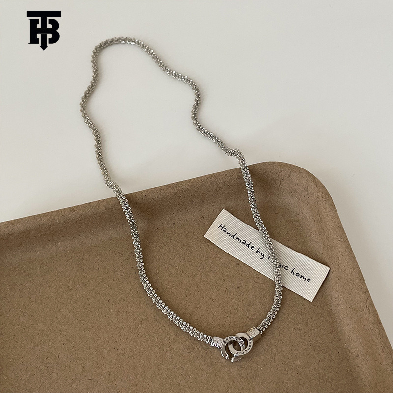 TB BHULAMTE Designer Women's Broken Silver Double-ring Lock Women's Bracelet, Light Luxury Exquisite, Individual Fashionable And Versatile B