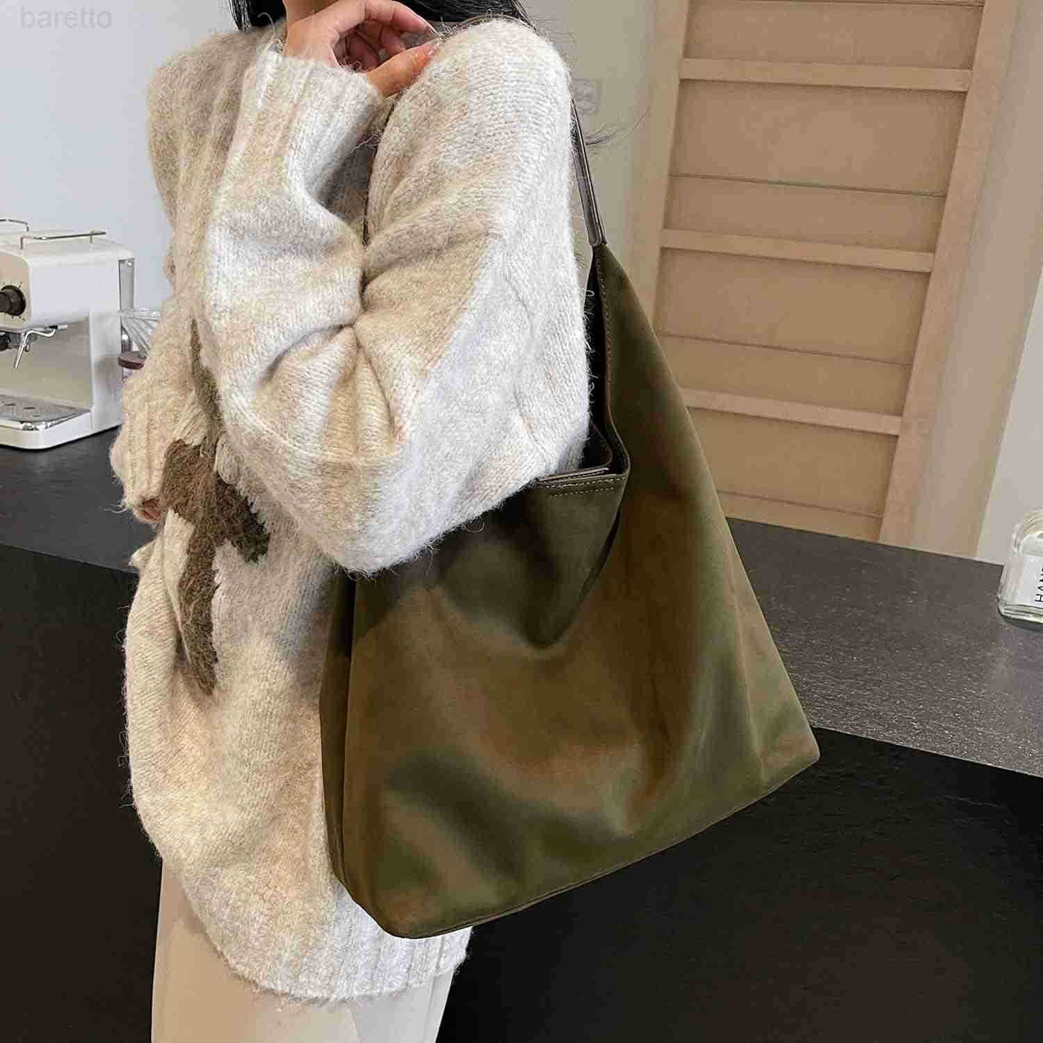 Tote Bag Brown Slouchy Suede Bags for Womens Tote Bag Work Purses Crescent Bag Suede Handbag Travel Winter Fall M250903
