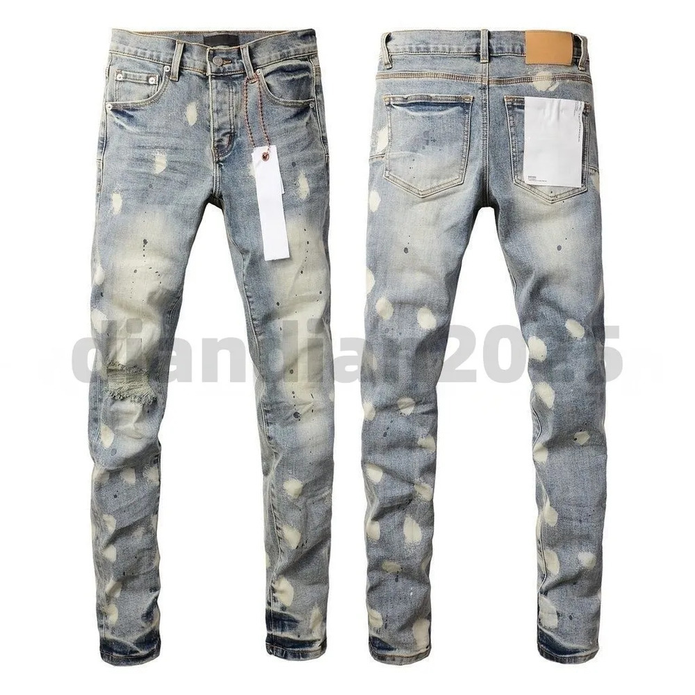 2025 Mens Trousers Purples jeans for mens Denim Designer Jeans Men Black Pants High-end Quality Straight Retro Ripped Biker Jean Slim Fit Motorcycle Clothing 5A