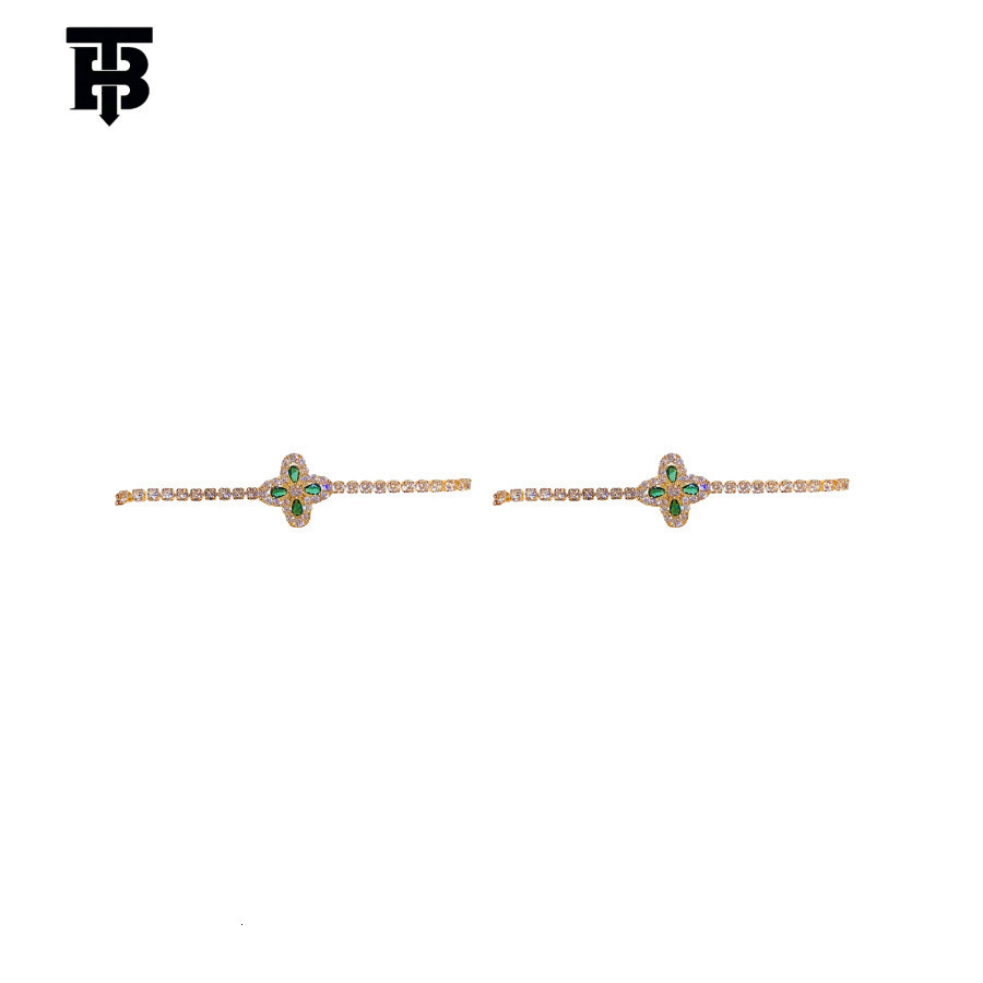 TB BHULAMTE Designer Ladies' Luxurious Style Zircon Rhombic Flower Bracelet With Petal Niche Elegant High-end Women's Jewelry