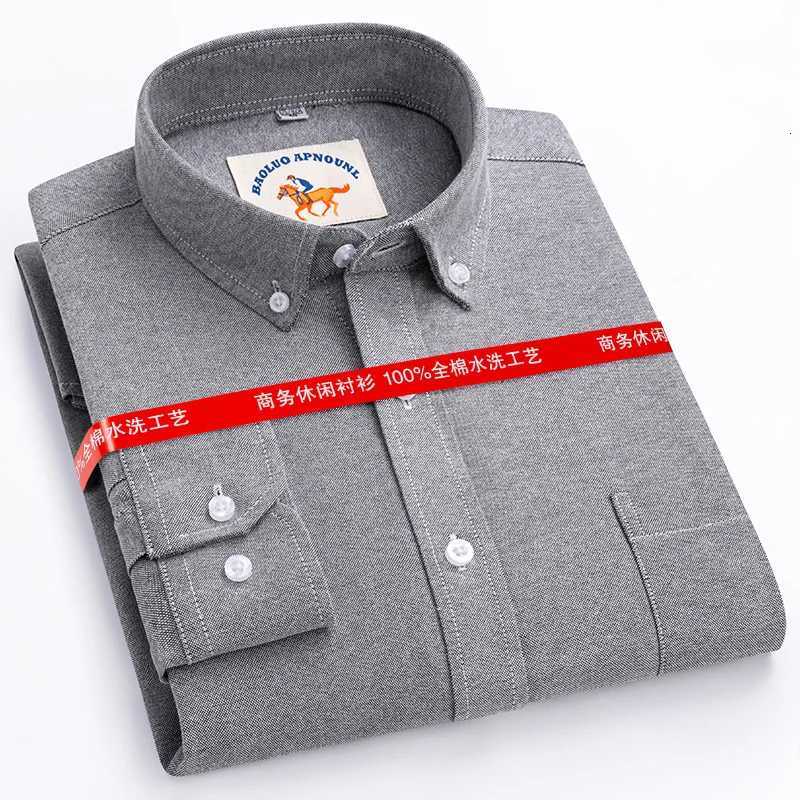 7XL 100 cotton new mens shirt Long sleeve Oxford woven nonironing high quality casual plus size slim breathable X250903