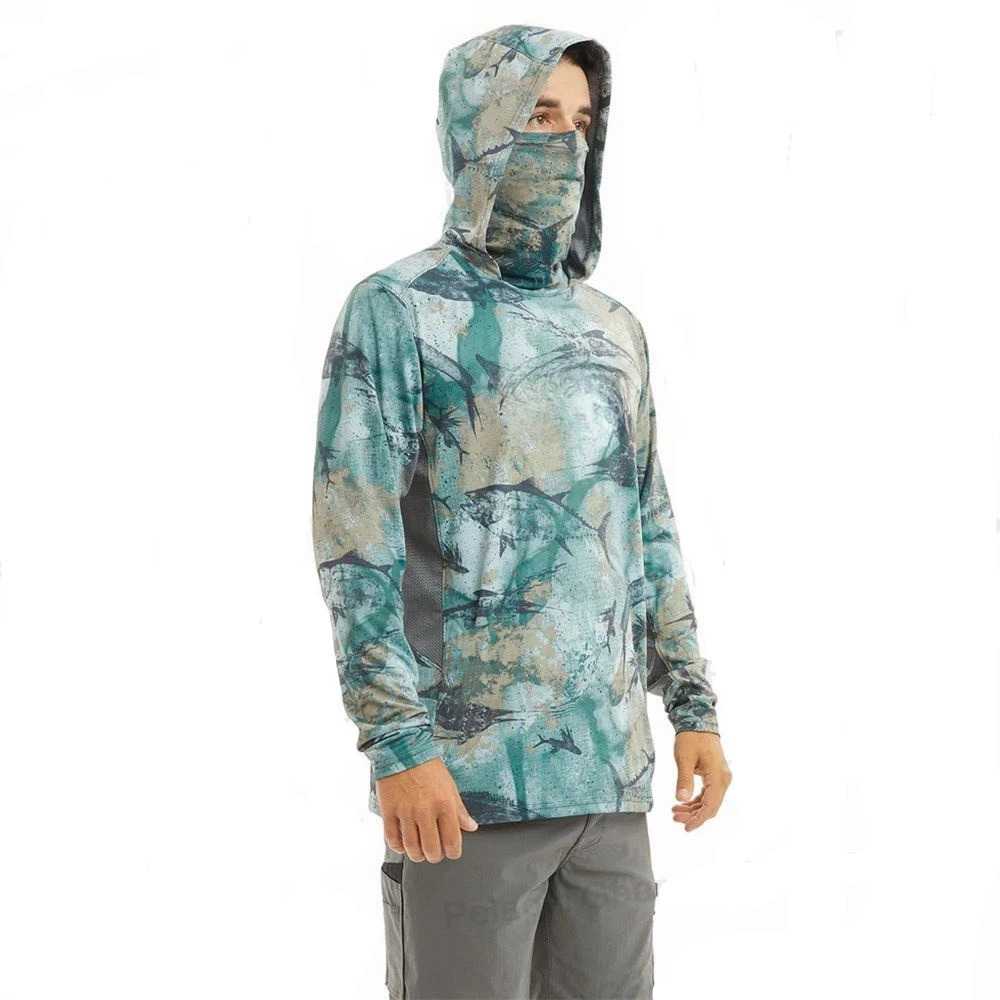 Gear Fishing Shirt Summer Long Sleeve UPF50 Quick Dry Breathable Hooded Clothes AntiUV Shirts 250902