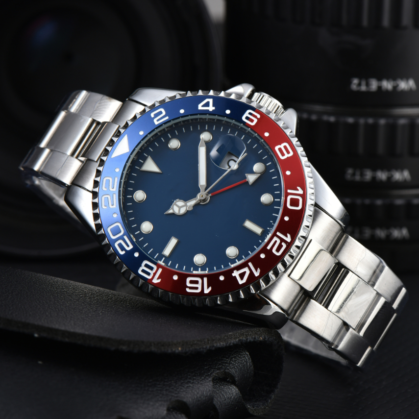 Mens ROL GMTity MASTERity Watches quartz Movement watch multifunction Wristwatch Designers Men Watches Stainless SteelStrap Gold Wristwatches #85