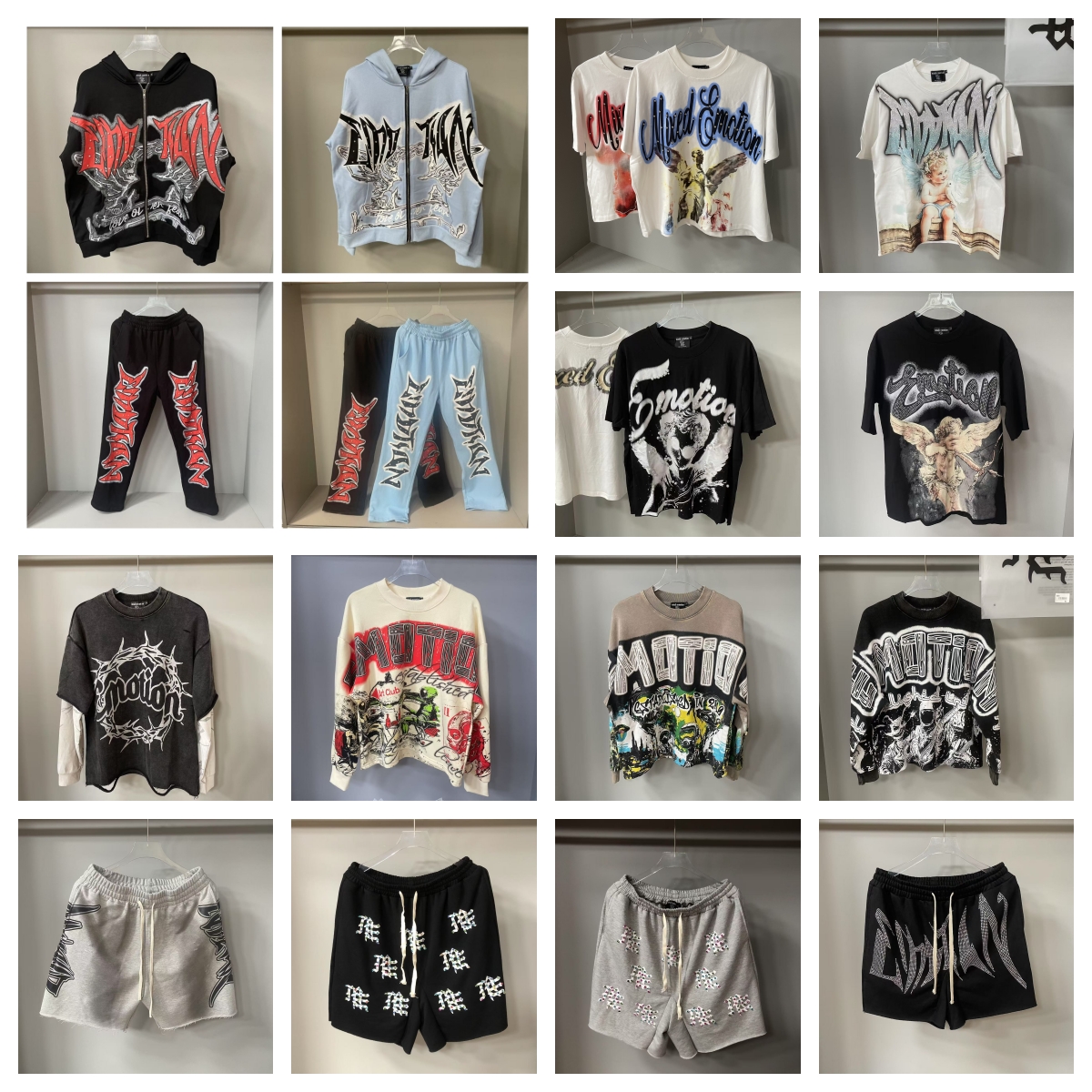 mixed emotion shirts Men's shirts shorts Water drill MIXEDEMOTION Hoodies Print Shirt Summer Breathe hoodies Men Women Casual T-shirt Tops