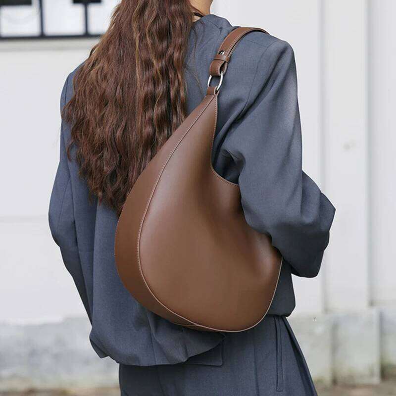 Hifashion Trendy Genuine Leather Crescent Underarm Shoulder Bags For Women 2025 Designer Hobos Half Moon Tote Handbags