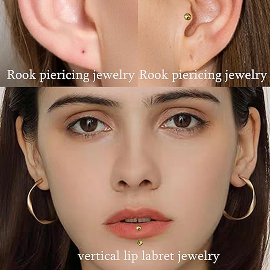 18Pcs Eyebrow Piercing Jewelry 16G Surgical Steel Curved Barbell Eyebrow Rings Butterfly Moon Lip Belly Button Rook Daith Tragus Earrings for Women Me
