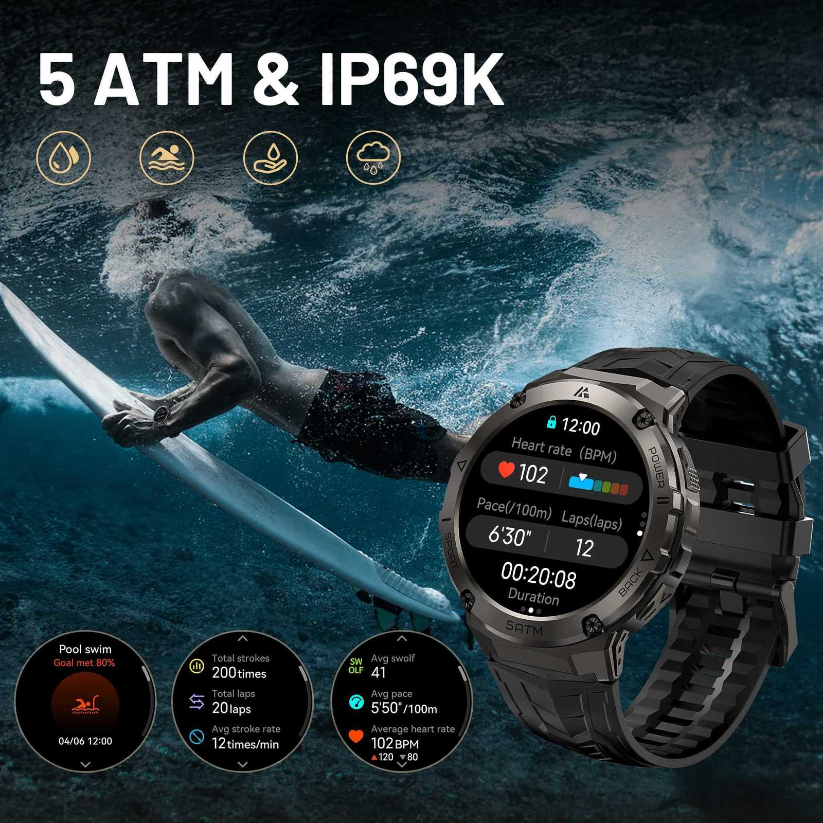 HIDAMEL T3E GPS Smart Watch For Men Compass Altimeter Altitude Stainless Steel Shell 5ATM IP69K Waterproof 470mAh AMOLED WatchesXJ250903