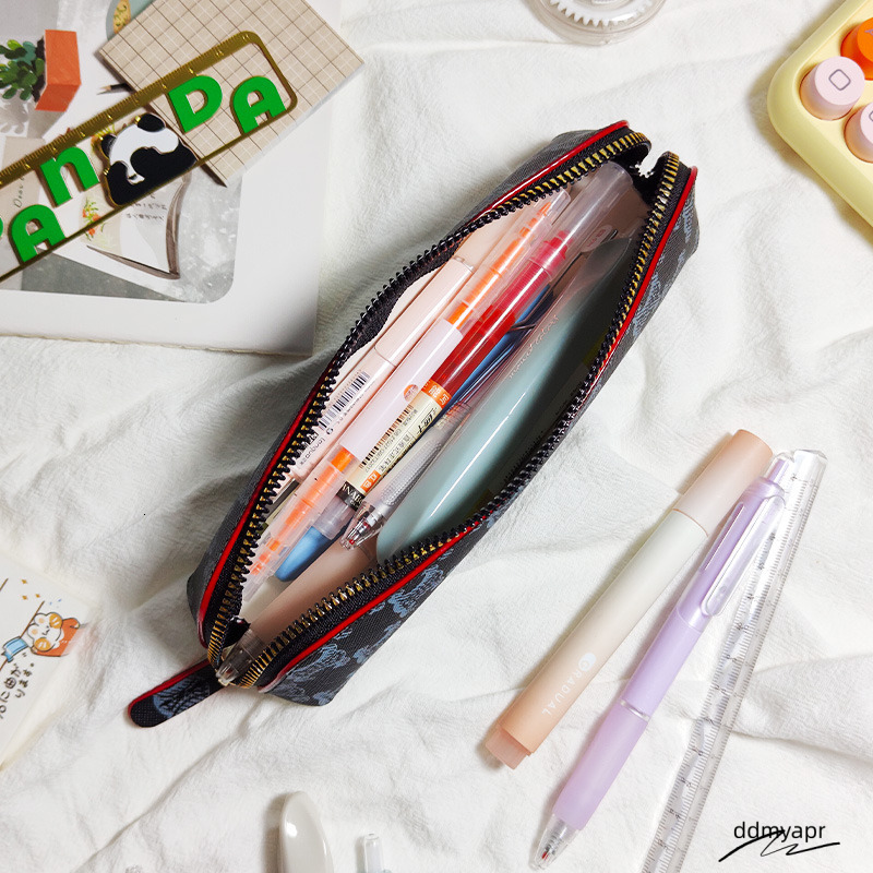 Wholesale Classic Printed Leather Stationery Bag , Student Large-Capacity Pen ddmyaug Case ,Fashionable Patterns