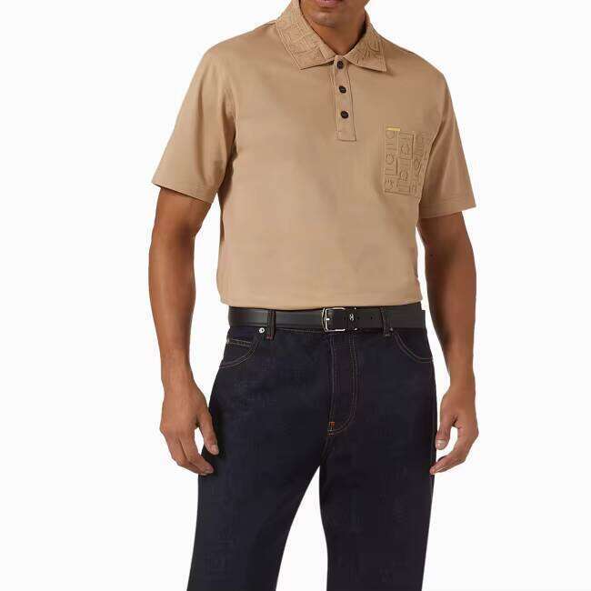 Luxury Men's Golf Polo High Quality V-Neck Short Sleeve Designer Sports Shirt Solid Pattern Apparel