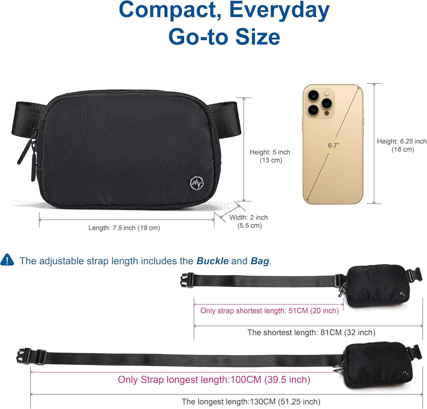 Two Way Zipper Fanny Pack Nylon Everywhere Belt Bag for Women Water Repellent Waist Packs Crossbody Bags with Adjustable Strap Mono PinkW250911