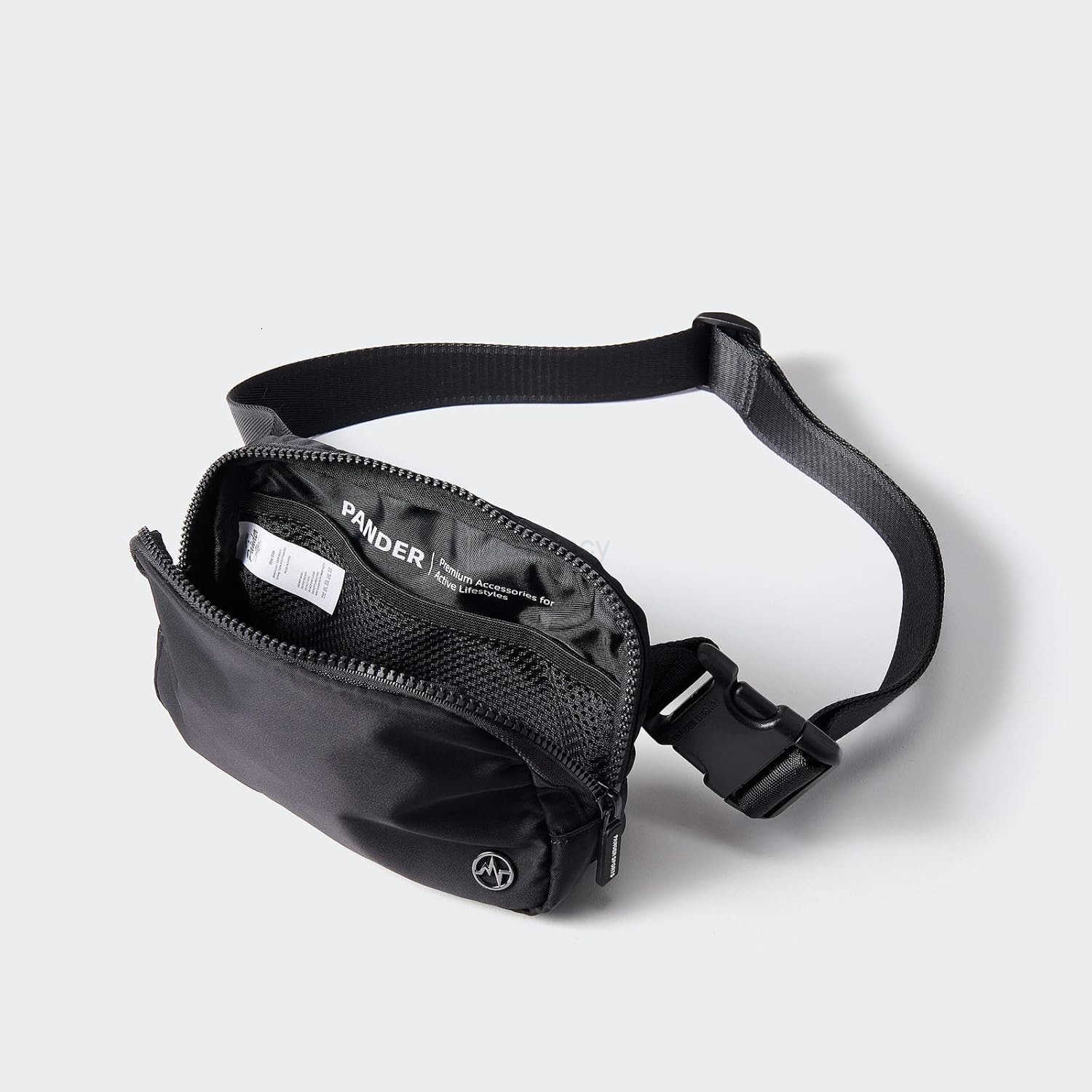 Pander Two Way Zipper Fanny Pack Nylon Everywhere Belt Bag for Women Water Repellent Waist Packs Crossbody Bags with Adjustable Strap BlackY260116