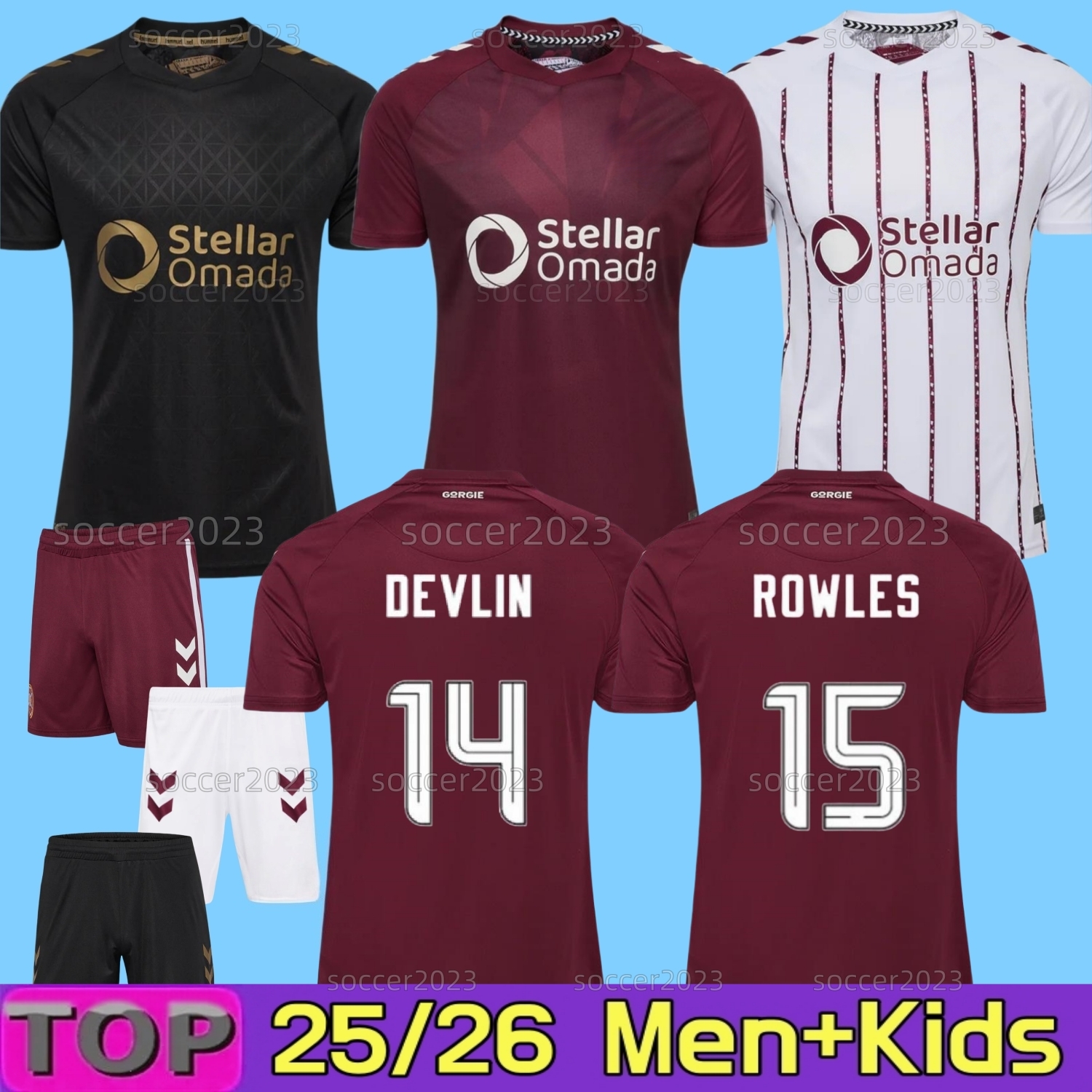 25 26 Hearts of Midlothian Soccer Jerseys Hearts Home Fans BOYCE SHANKLAND DEVLIN VARGAS 2025 2026 McKay Mens kids kit socks full sets Football Shirts Uniforms 16-28