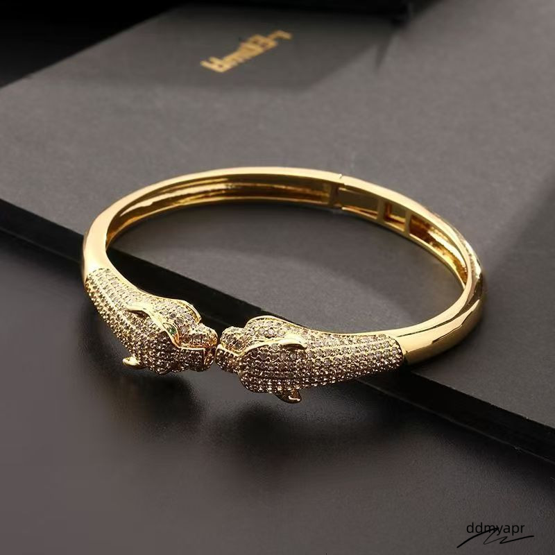 Designer Green Eyed Leopard For Women Gold Plated With AAA Zircon ddmyaug Hip Hop Personality Opening Cheetah Bracelet Global Wholesale ddmyaug ddmyau