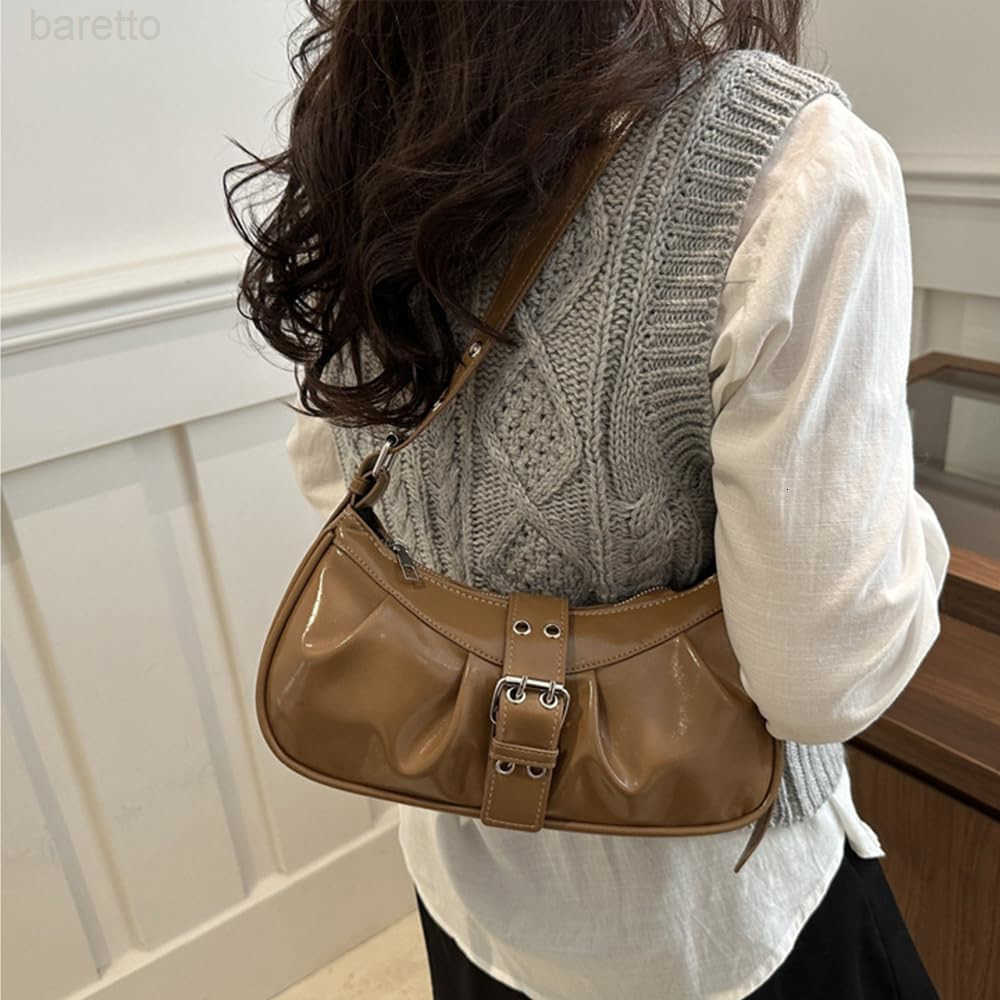 Y2K Shoulder Bag PU Leather Hobo Bag for Women Small Cute Clutch Purses Going Out Top Handle Purse M250903
