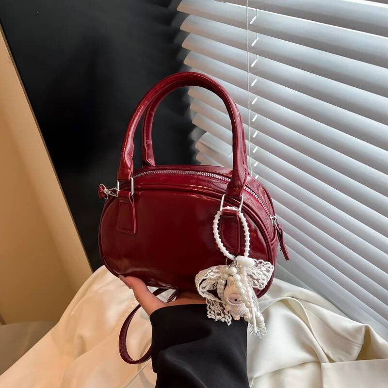 Luxury Handbag Faionable Red Women's Handbag 2025 New Summer Crossbody Soft PU Leather Casual Single Oulder Bag With Zipper Closure Handbag BagVo