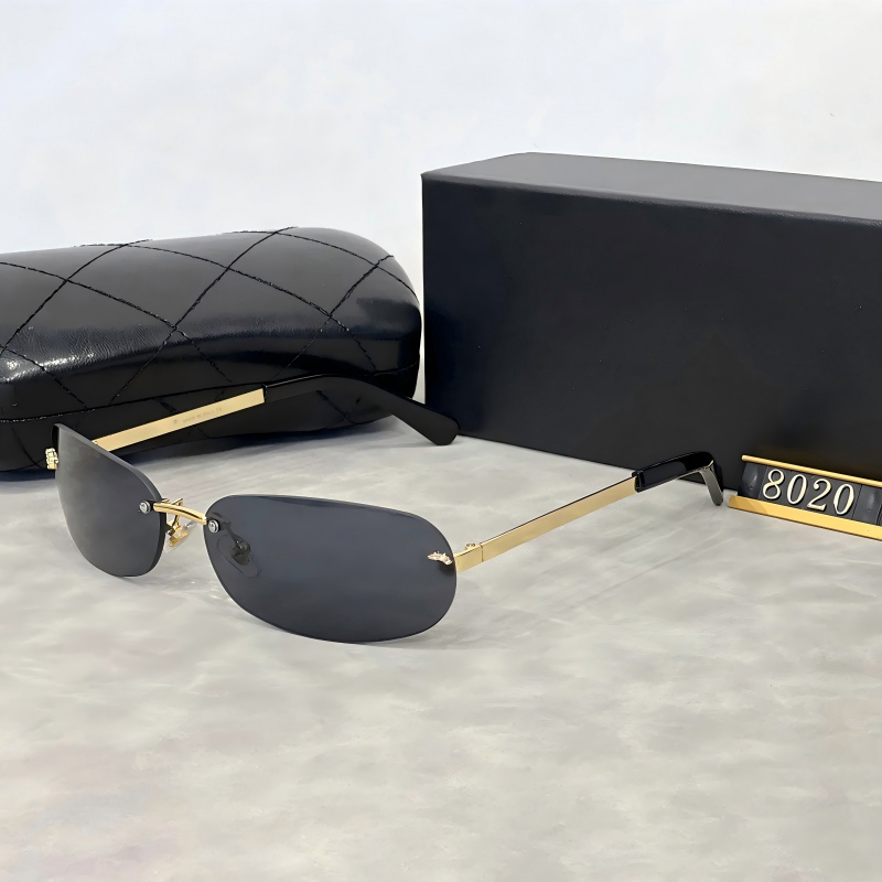 CH Designer Sunglasses Women's Frameless Sunglasses Fashion Trend Lightweight haul Design Outdoor Beach Travel Photography UV Protection High Quality with Box