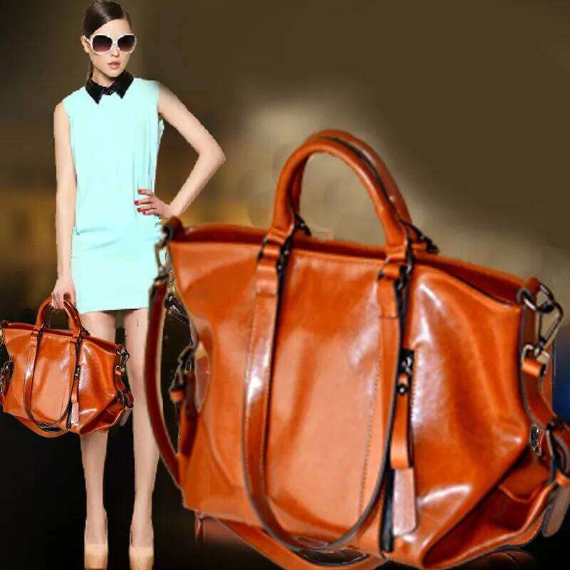 2025 New One-Shoulder Designer Bucket Fashion Solid Color Soft Handbag Travel PU Leather Retro Waterproof Tote Bag