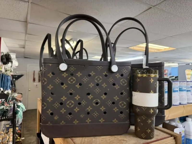 US Warehouse Lunch Shopping Bags Letter 40oz Tumbler Cups Custom Totes Rubber Silicone Eva Beach Bags Women Handbags Summer Baskets 3 Days Delivery