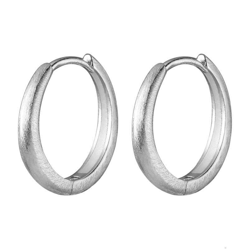 DHpet 2025 Matte Ear Cuffs, Bright Silver Sandblasted Hoops, Basic Versatile Earrings, Weiwan E8513 (Chic Sweet Style)