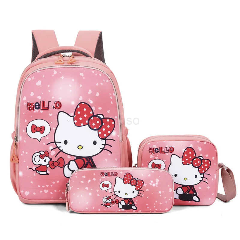Sanrio Cute Hello Kitty Melody Backpack Set for Girls 3 Piece Pupil School Bag Pencil Case for Kindergarten Kids 6 Years Cartoon L250930