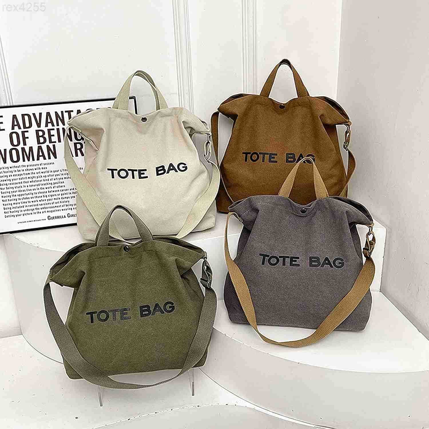 Women Canvas Tote Bag Travel Shoulder Bag Large Capacity Crossbody Top Handle Fashion HandbagsW250903