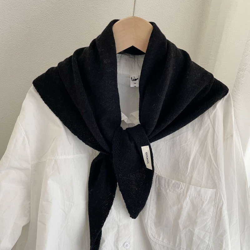 K1794 100% pure wool thick knitted scarf shawl dual-purpose autumn and winter lazy wind warm neck scarf women's versatile