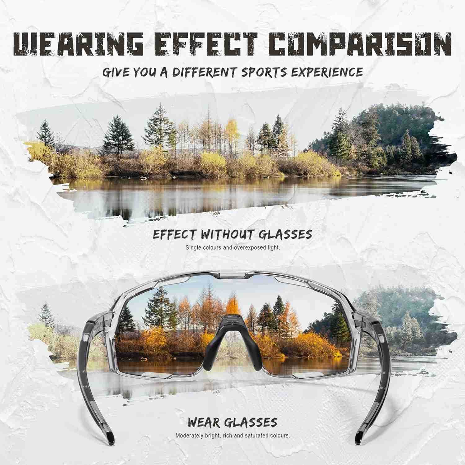 Polarized Sport Safety Sunglasses UV400 Protection Lightweight Glasses for Men Women Adjust for Cycling RunningW250903