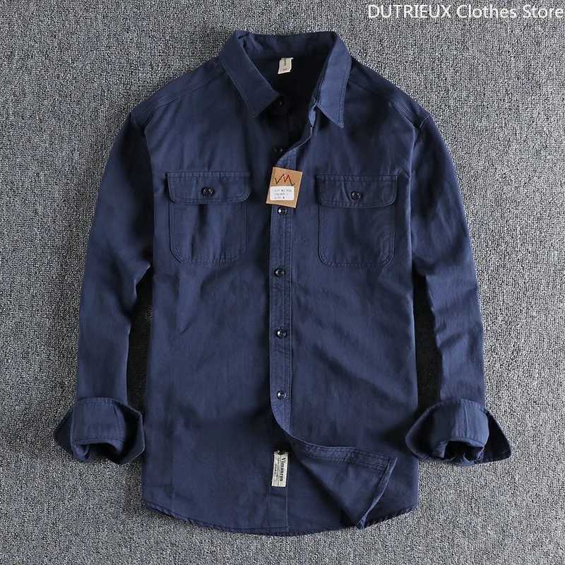 MulticolorHighquality Retro Formal Shirts for Men 100 Pure Cotton Business Casual Longsleeved Shirts Unisefriendly Tops X250903