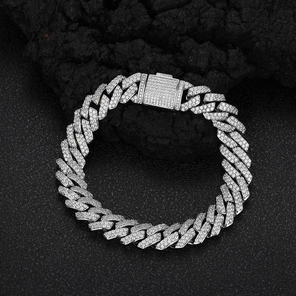 Lifeng Customizable 16mm VVS Moissanite Ice Necklace Silver Miami Cuban Chain with Diamond for Men Custom Jewelry