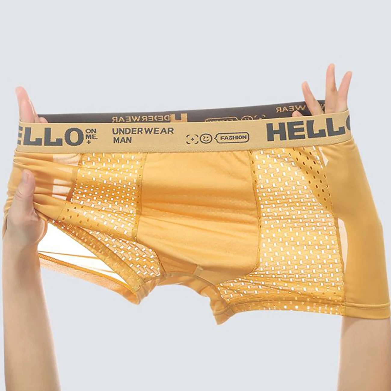 3PCSLOT Mens Underwear Breathable Mesh Man Underpants Male Thin Sexy Boxers Men Panties Boxer Shorts Ice silk 250902