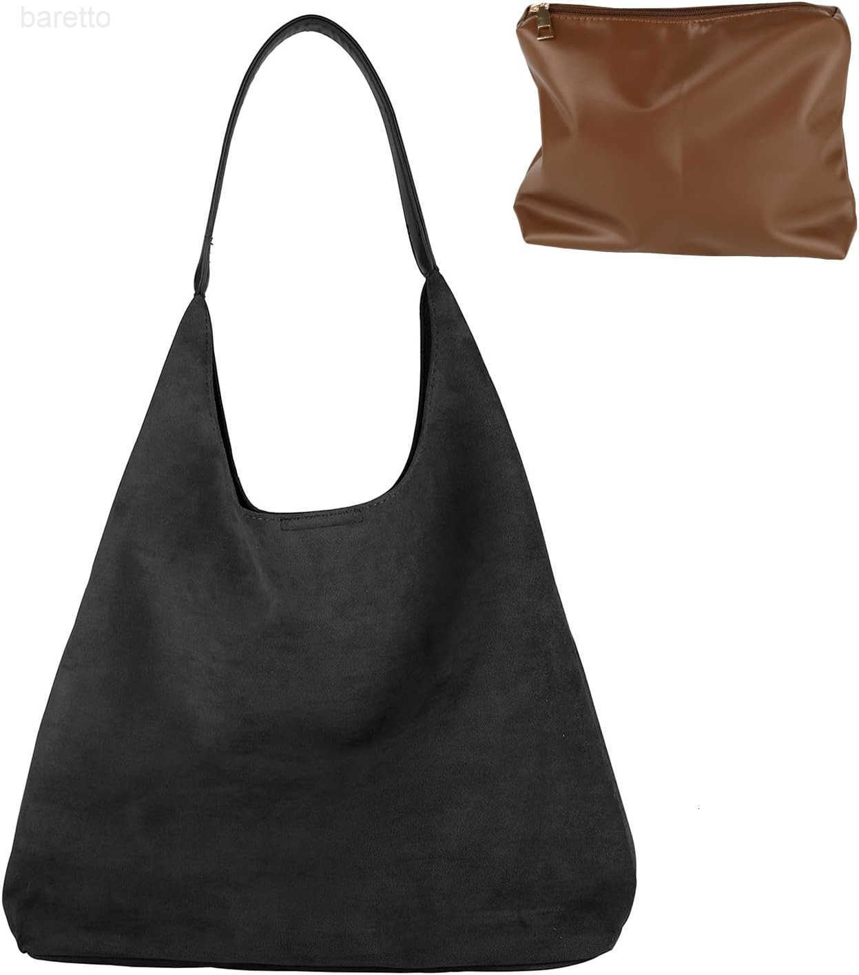 Tote Bag Brown Slouchy Suede Bags for Womens Tote Bag Work Purses Crescent Bag Suede Handbag Travel Winter Fall M250903