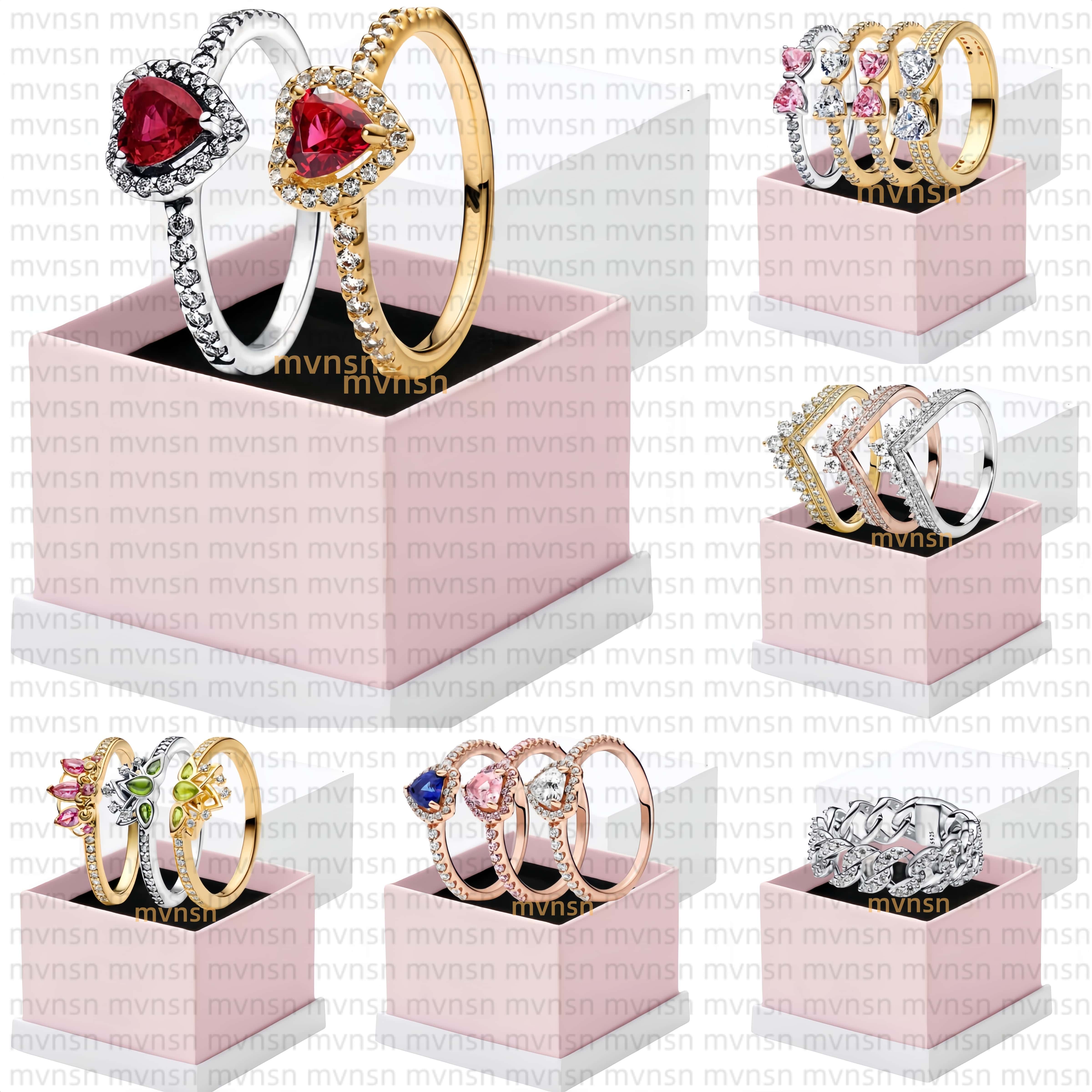 Ring Designer heart Rings for women gold Ring with box Princess Rapunzel Tiaras Ring Crown Bow Diamond Rings Wedding Rings luxury jewelry 925 Silver Ring lover gifts