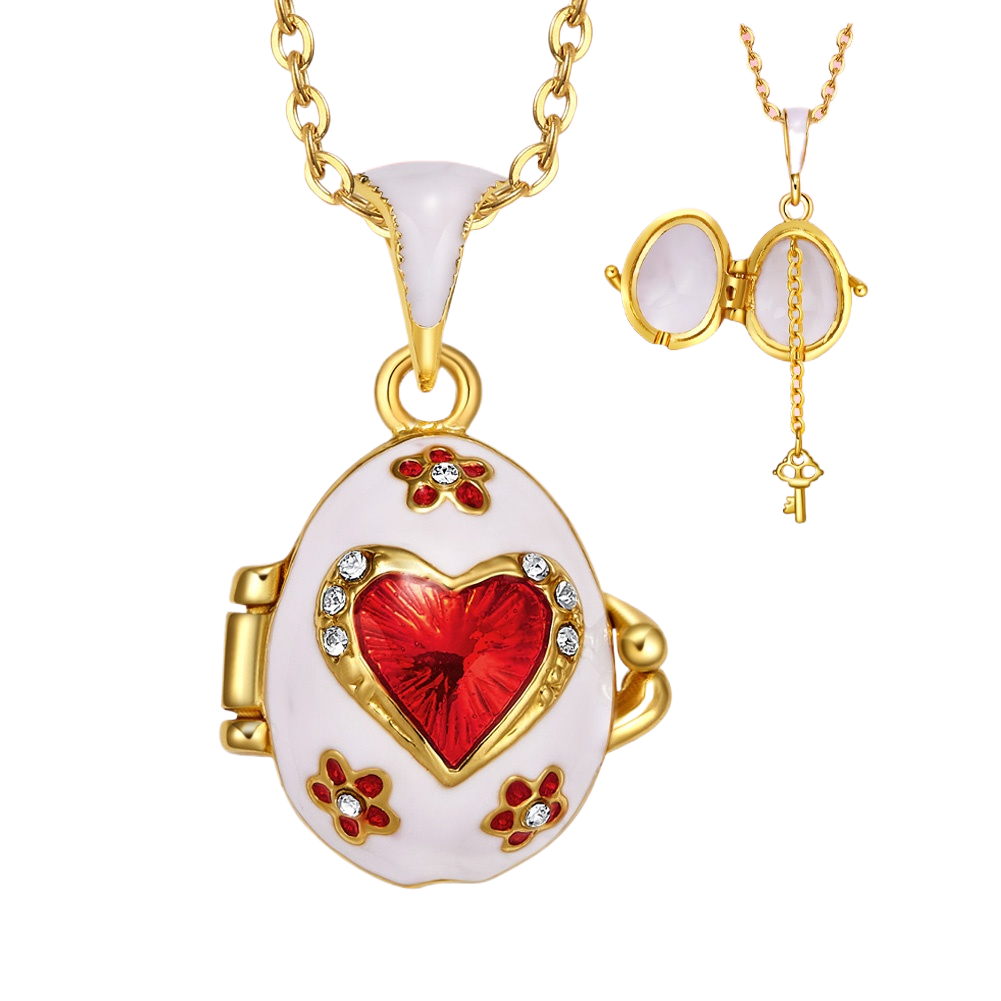 Necklaces & Pendants Elegant Heart-Shaped Gold Tone Beaded Necklace Featuring Sparkling Austrian Gems EL22-1